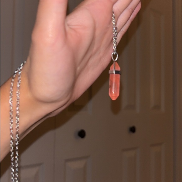 Handmade strawberry quartz necklace - Picture 2 of 5